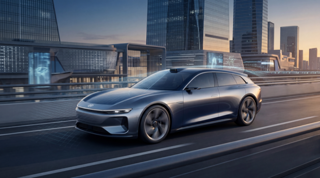 GAC–Huawei Qijing GT7 smart shooting-brake EV concept with LiDAR