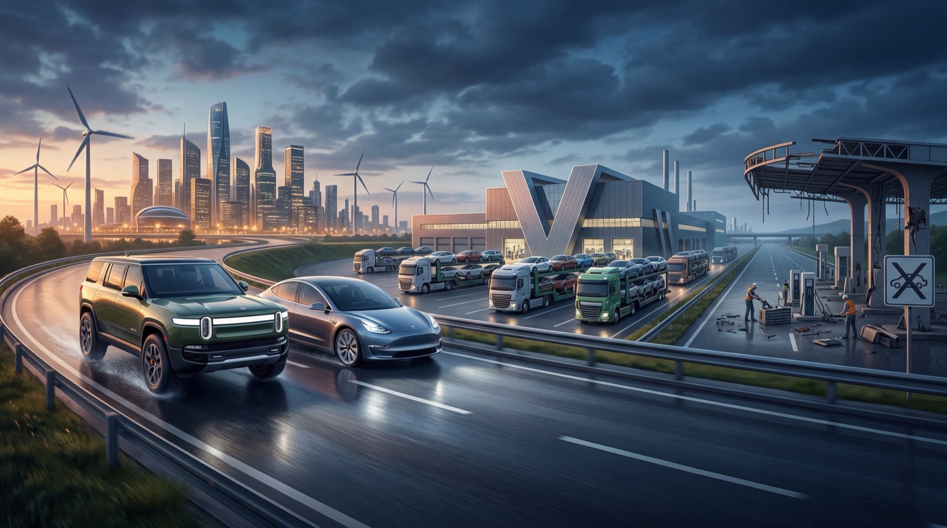 EV Market Shake-Up: Rivian Targets Tesla While Honda Retreats and Volkswagen Doubles Down