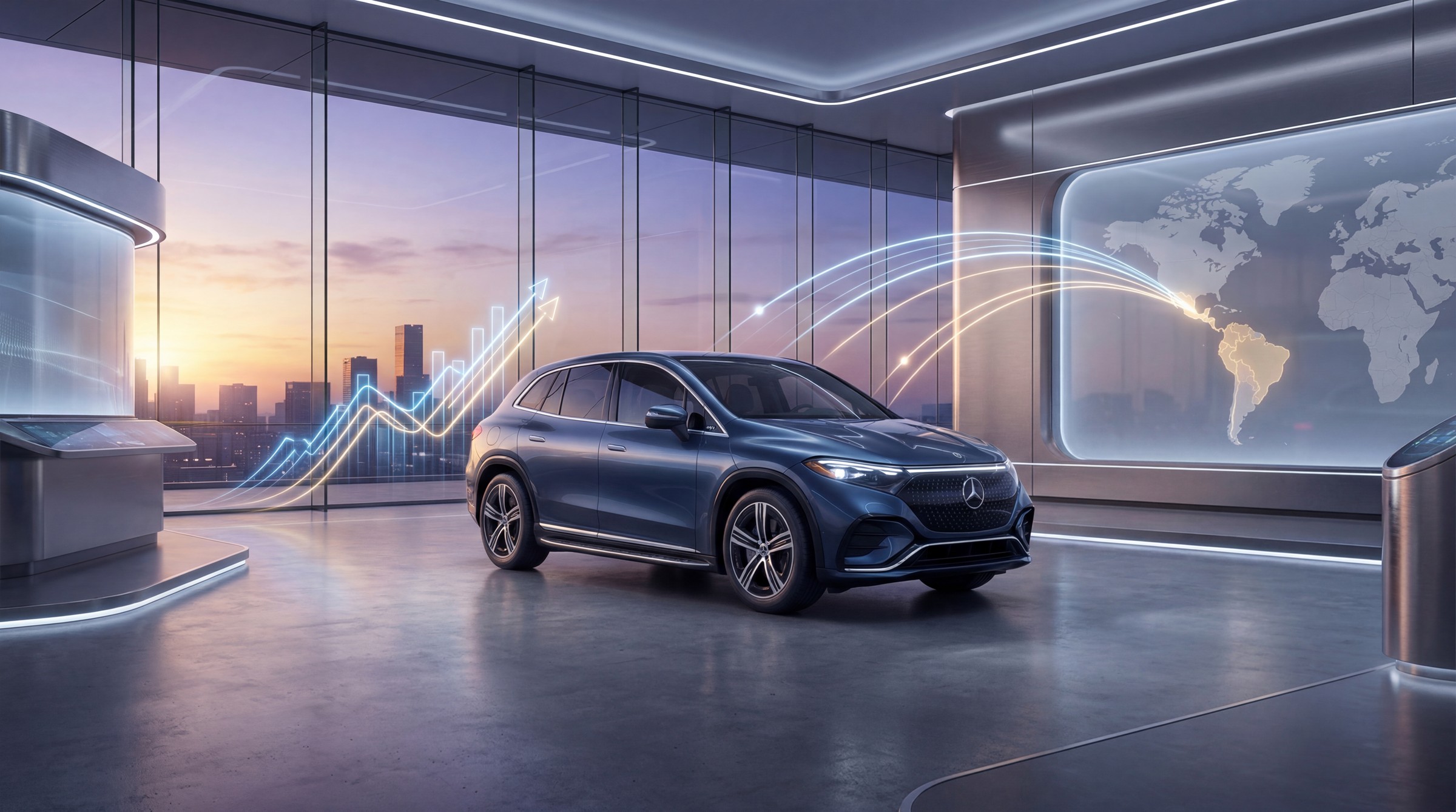 XPeng electric SUV illustration representing first quarterly profit and Mexico market expansion